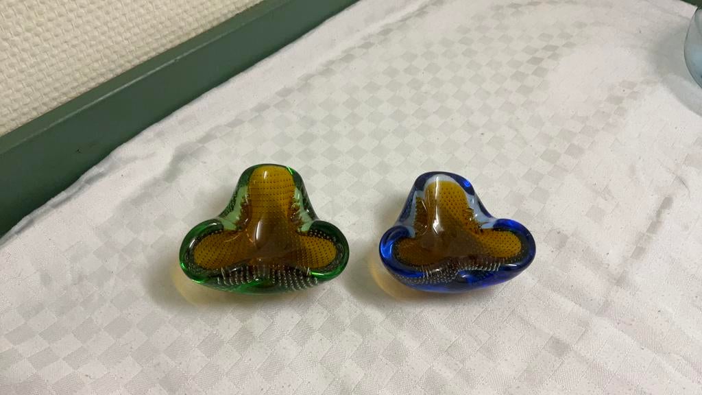 Murano glas, asbakjes, spijkerglas., Ophalen of Verzenden