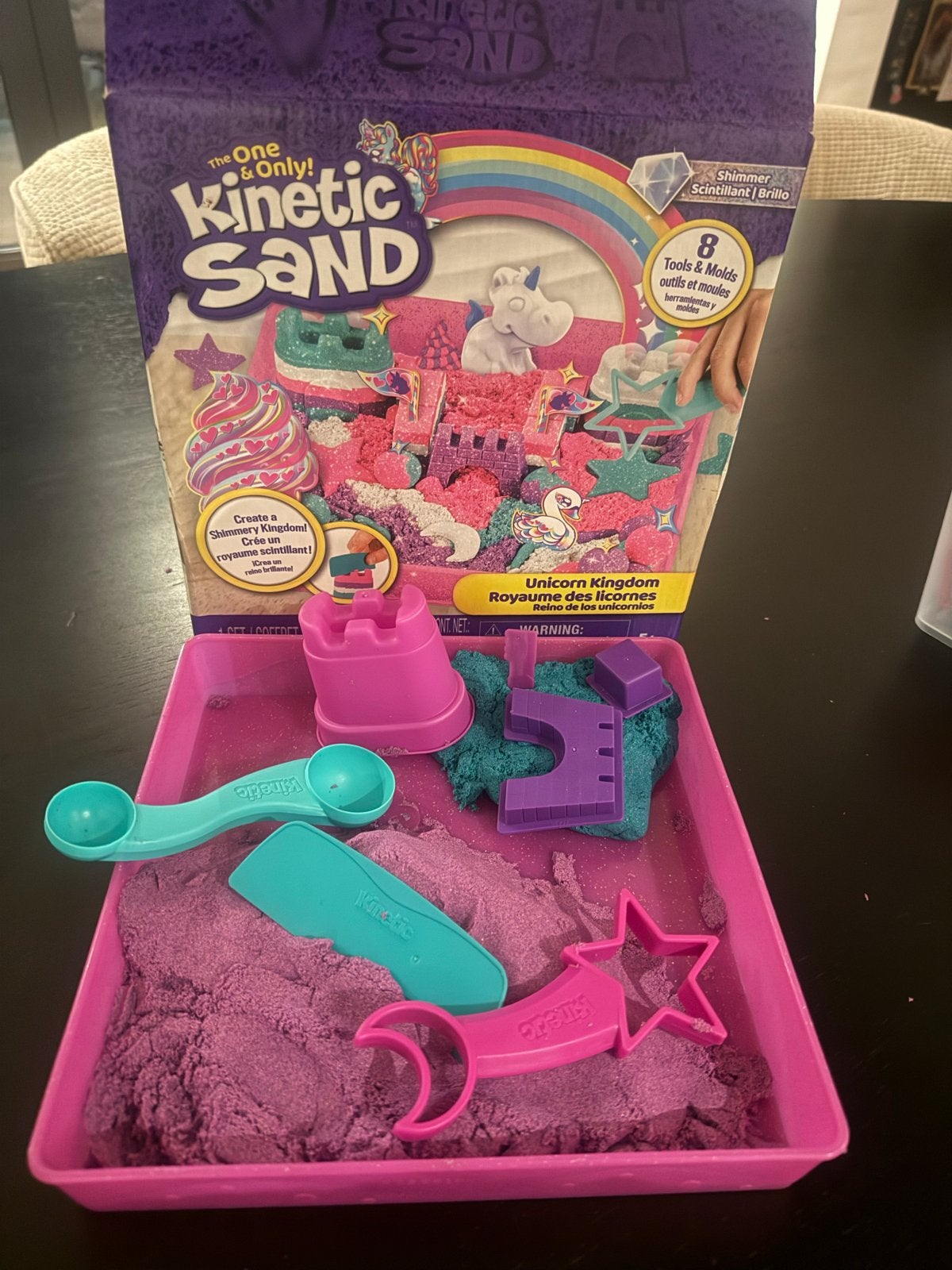 Kinetisch zand, Kinetic Sand Unicorn met speelattributen, Ophalen of Verzenden, Gebruikt, Knutselen