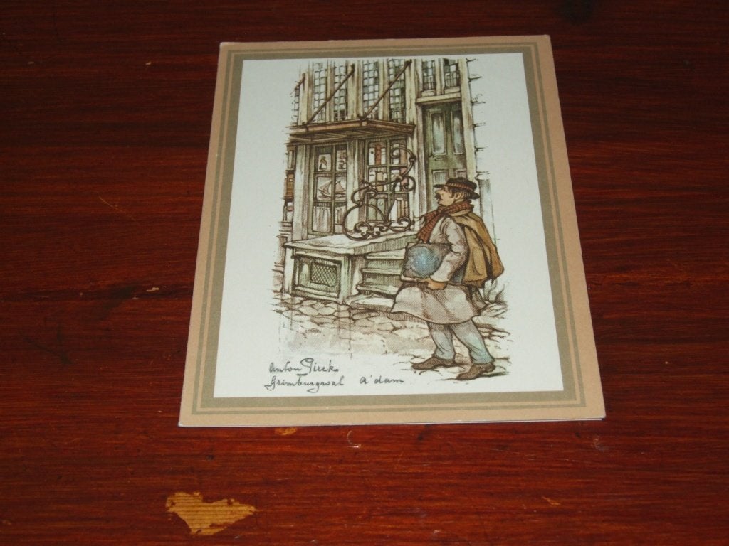 37- Anton Pieck kaart: GRIMBURGWAL, AMSTERDAM, 1960 tot 1980, Gebruikt, Verzenden, Gebouw