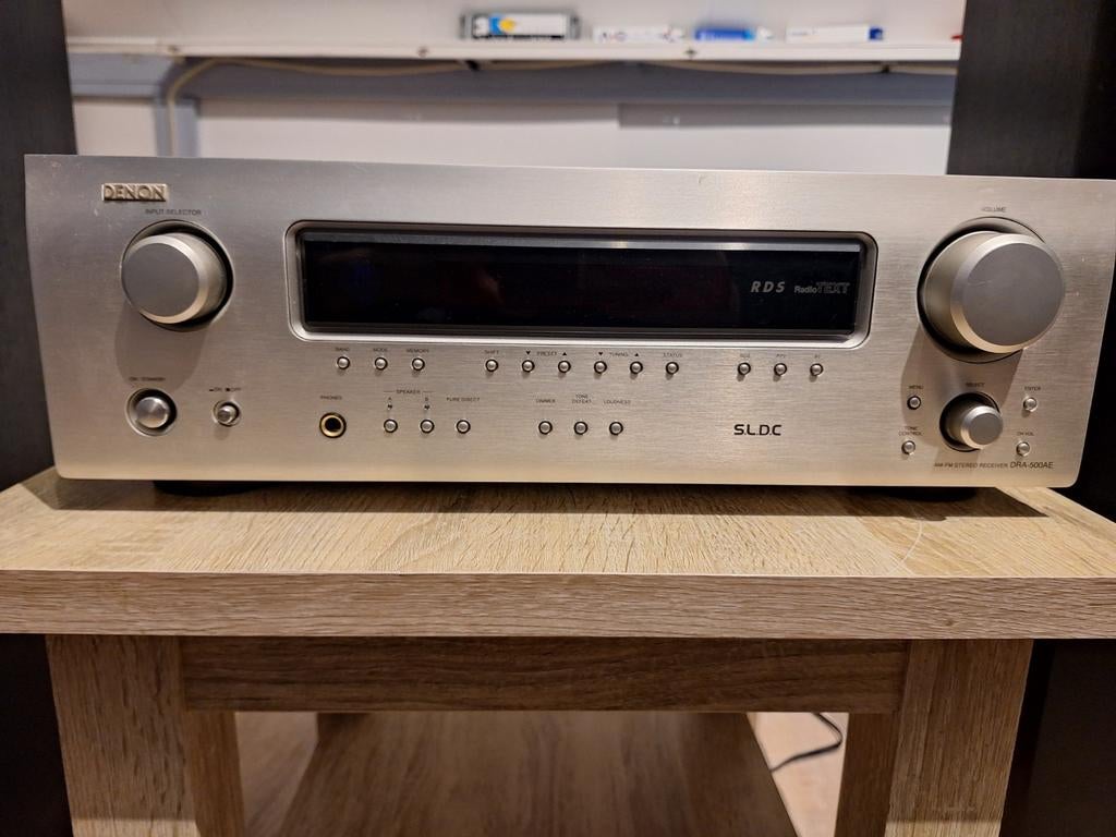 Denon DRA-500AE Stereo Receiver - Zilver, Denon, Ophalen of Verzenden, Zo goed als nieuw, 60 tot 120 watt