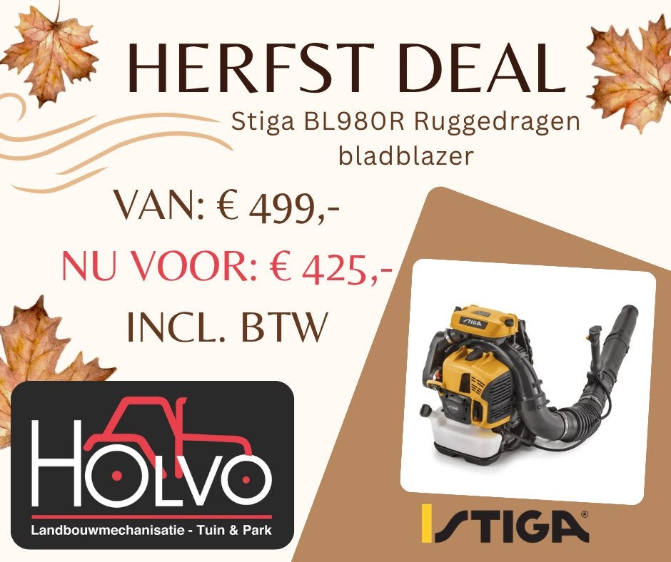 Stiga BL980R ruggedragen bladblazer, herfstactie!, Benzine, Stiga, Ophalen of Verzenden, Ruggedragen