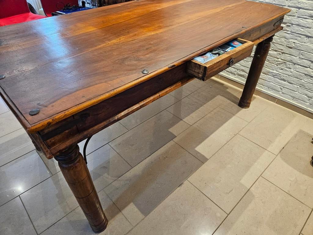 Vintage eetkamertafel met lades., Huis en Inrichting, Tafels | Eettafels, Ophalen, Gebruikt, 50 tot 100 cm, 150 tot 200 cm