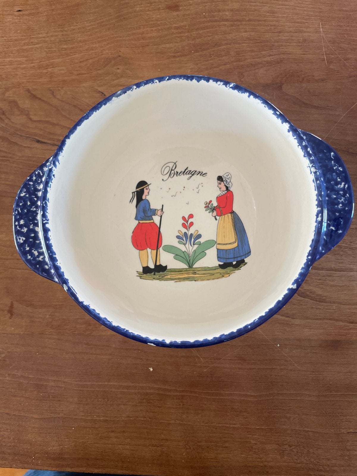 Vintage Bretagne Keramische Kom - Handbeschilderd, Ophalen of Verzenden