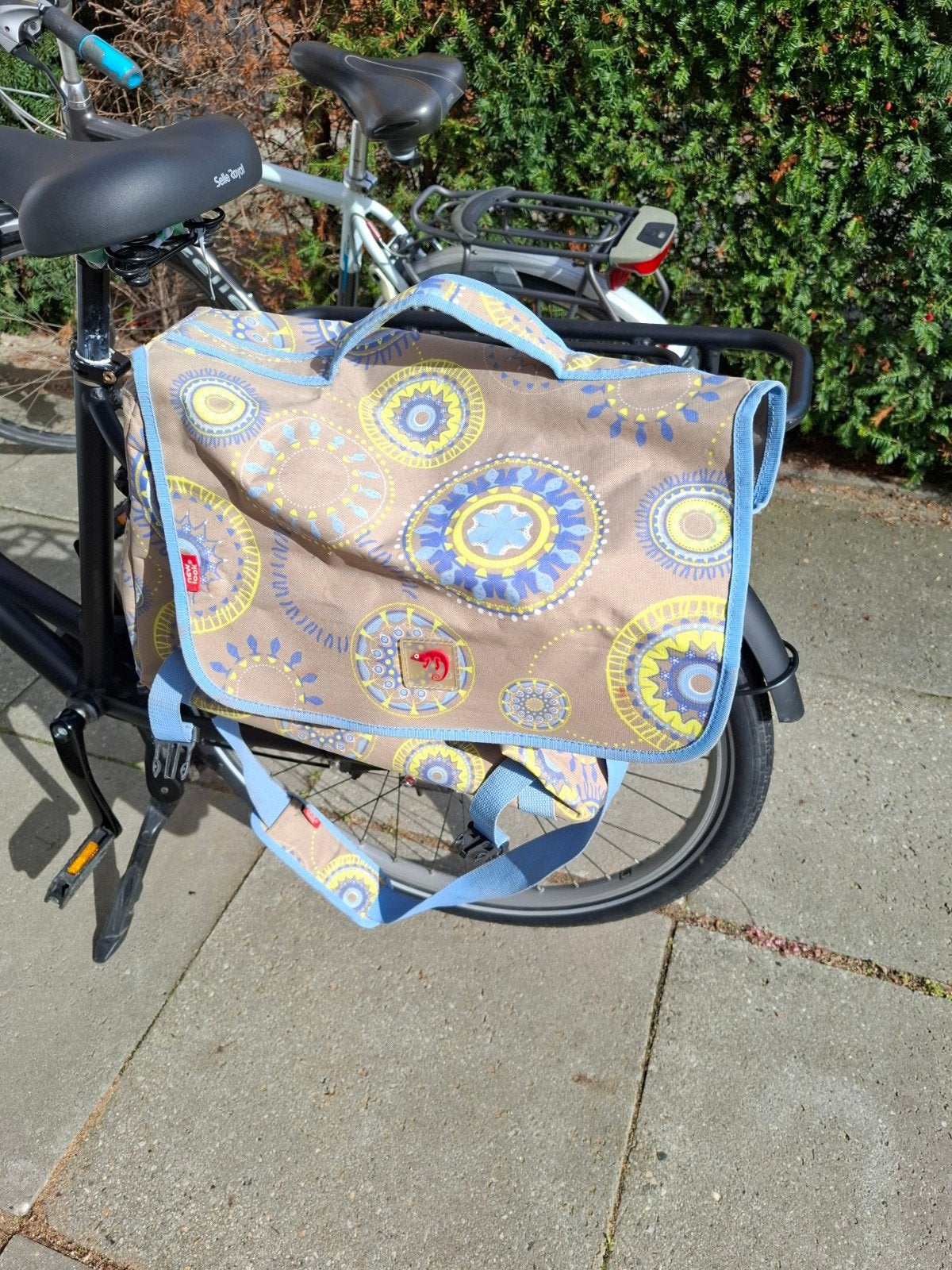 Fiets shopper tas met vrolijk patroon, Ophalen, Gebruikt, Onbekend