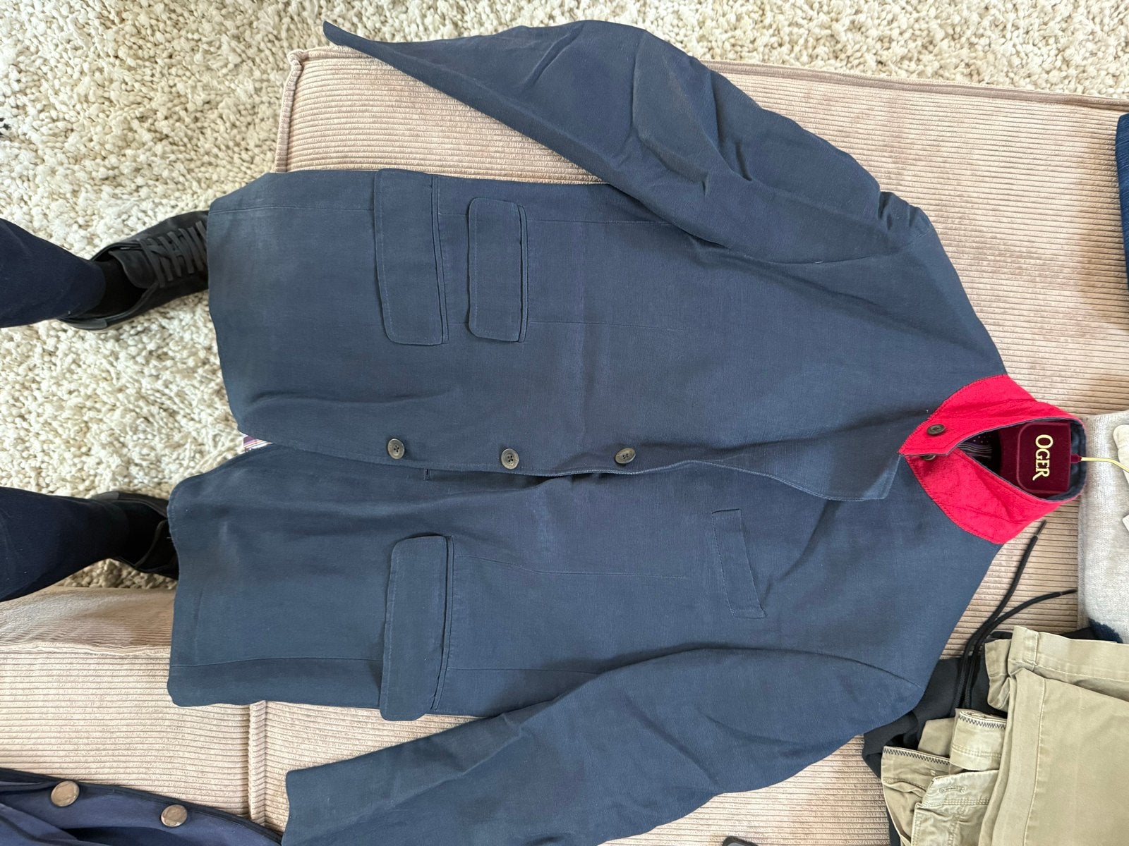 Etro Milano Linnen Jasje Maat 52/54 (L) - vintage, Ophalen of Verzenden, Zo goed als nieuw, Maat 52/54 (L), Blauw