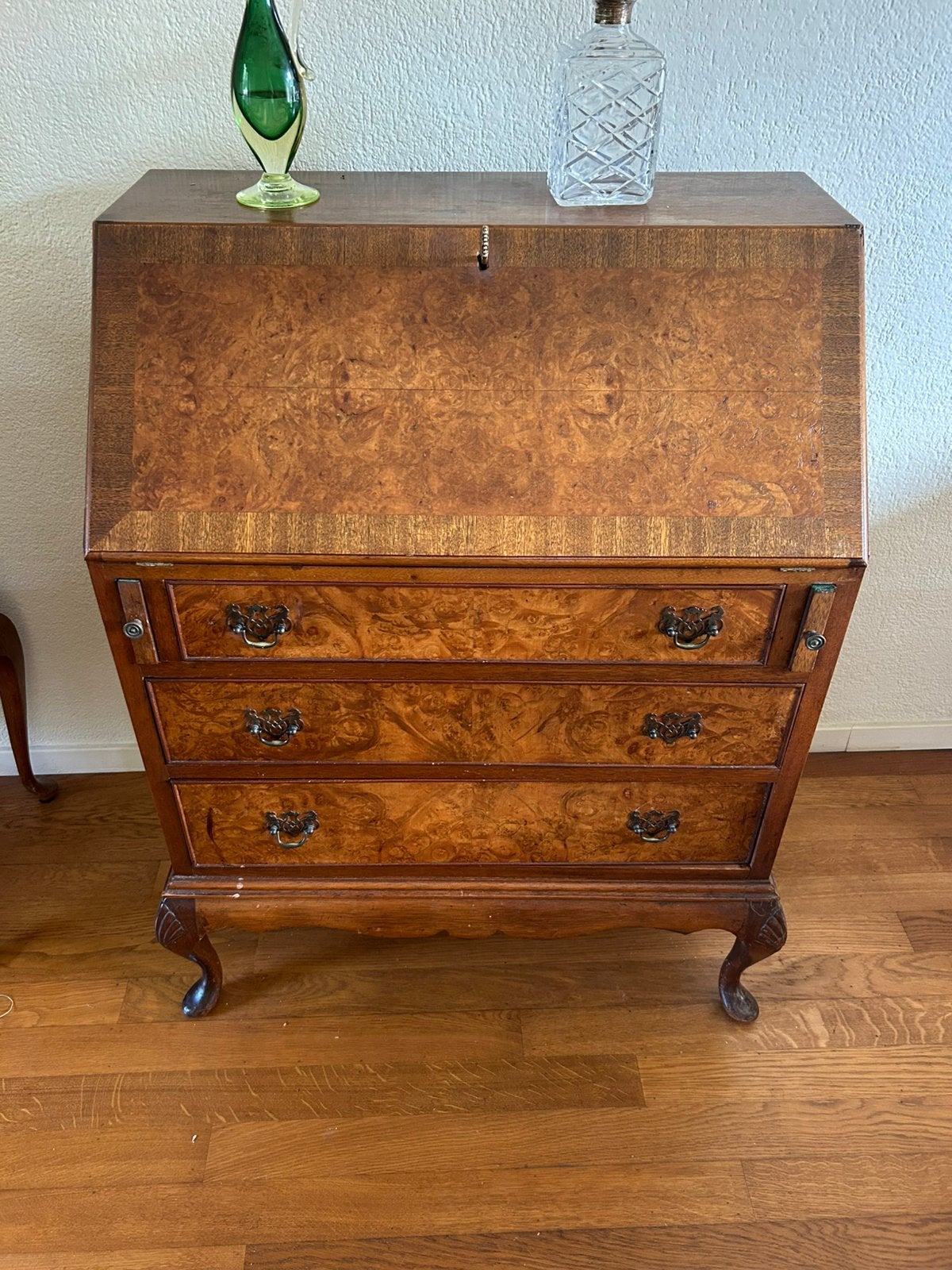 Wortelnoten secretaire + 3 laden, Ophalen of Verzenden