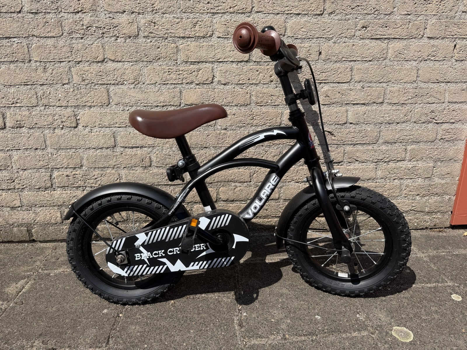 Volare Black Cruiser 12 inch kinderfiets, Ophalen, Zo goed als nieuw, Terugtraprem, Minder dan 16 inch
