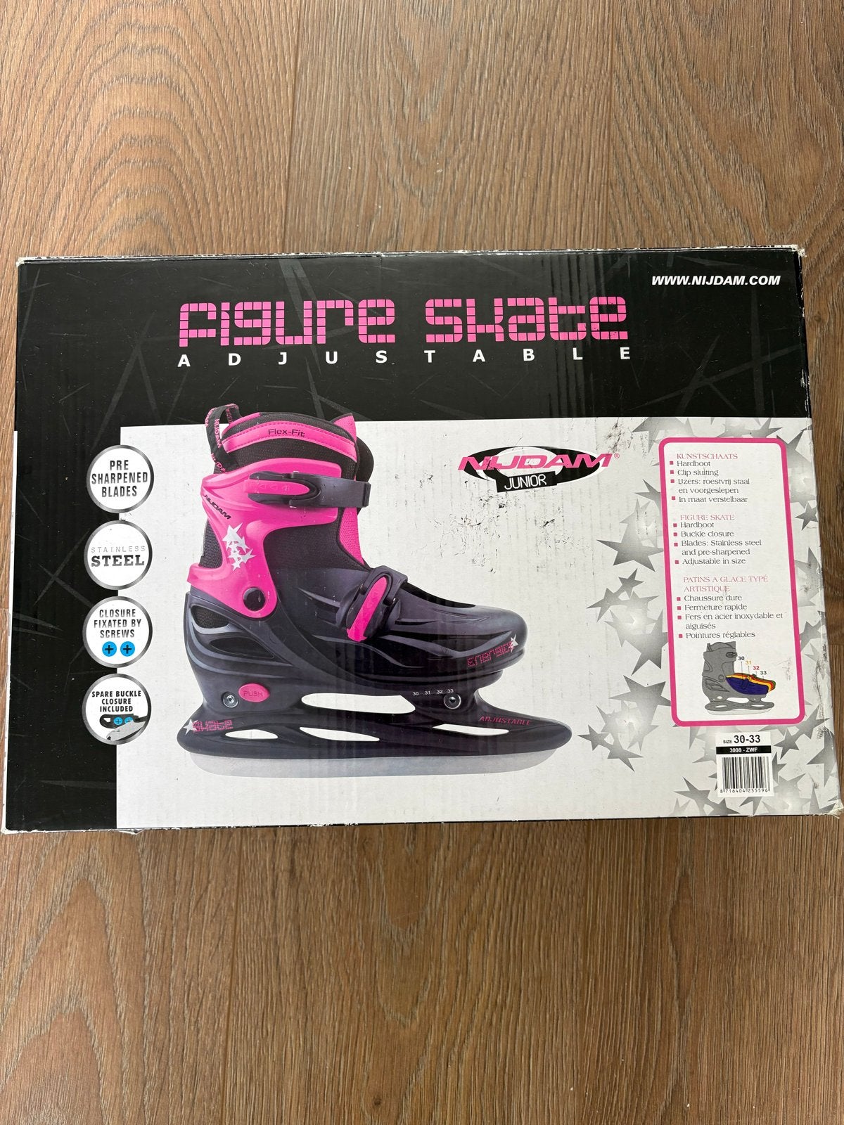 Nijdam Junior verstelbare ijshockey schaatsen roze/zwart, Ophalen, Nieuw, IJshockeyschaatsen, Nijdam