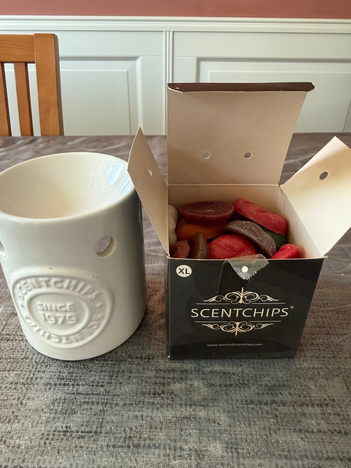 Scentchips brander met XL Scentchips, Huis en Inrichting, Woonaccessoires | Overige, Nieuw, Steen/keramiek, Wit, Ophalen