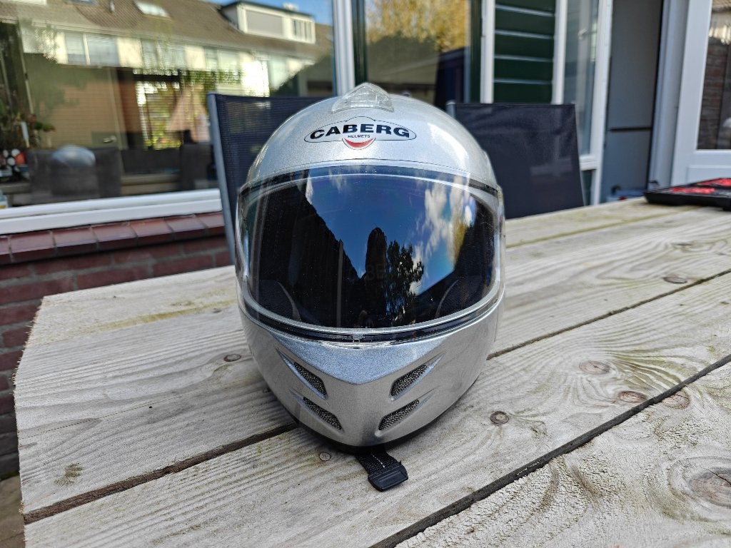 Caberg scooterhelm - Zilver - Maat L, Fietsen en Brommers, Ophalen of Verzenden, Zo goed als nieuw, Large, Caberg