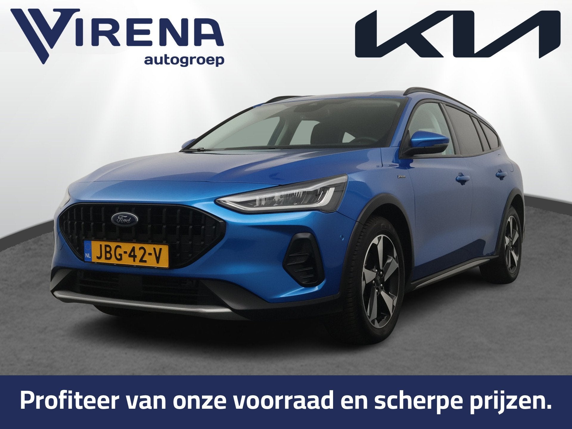 Ford FOCUS Wagon 1.0 EcoBoost Hybrid Active X - Trekhaak - A, Dealer onderhouden, Stof, Gebruikt, Blauw