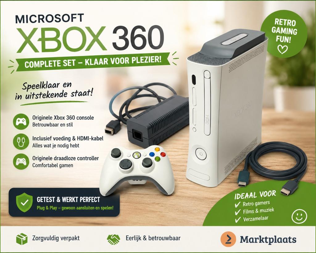 Xbox 360 60GB te Koop – Compleet & Klaar om te Gamen, Spelcomputers en Games, Spelcomputers | Xbox 360, Ophalen, Met games, Zo goed als nieuw