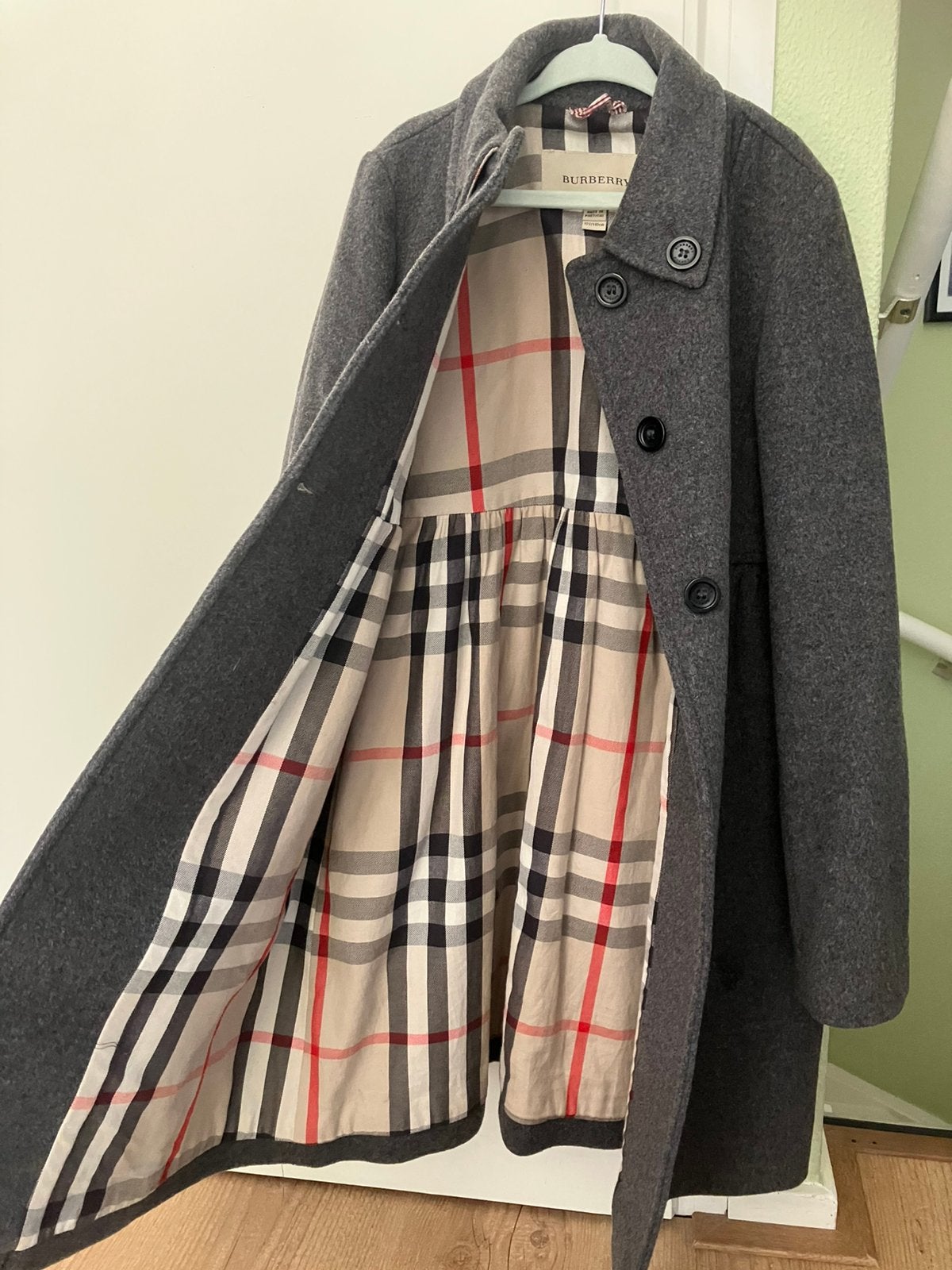 Burberry mantel wol maat 140, Ophalen of Verzenden, Zo goed als nieuw, Meisje, Jas
