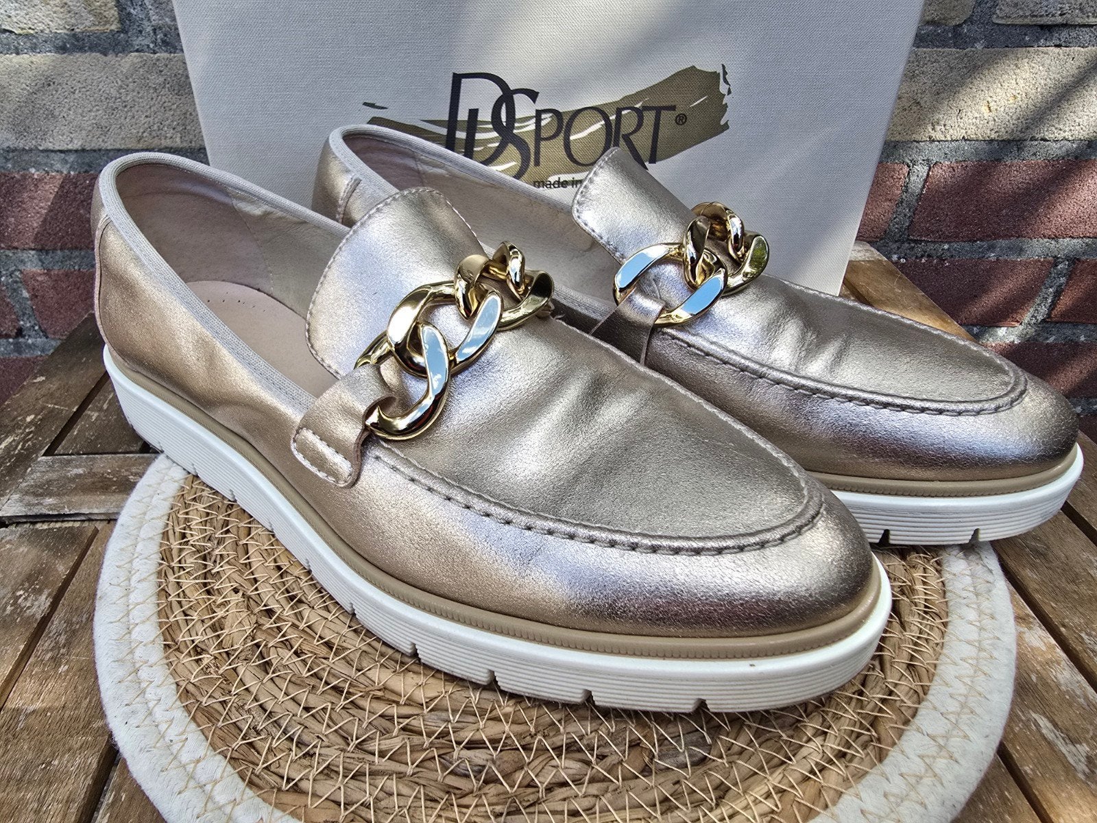 DL sport instapper goud metallic maat 41, Overige kleuren, DL sport, Instappers, Ophalen of Verzenden
