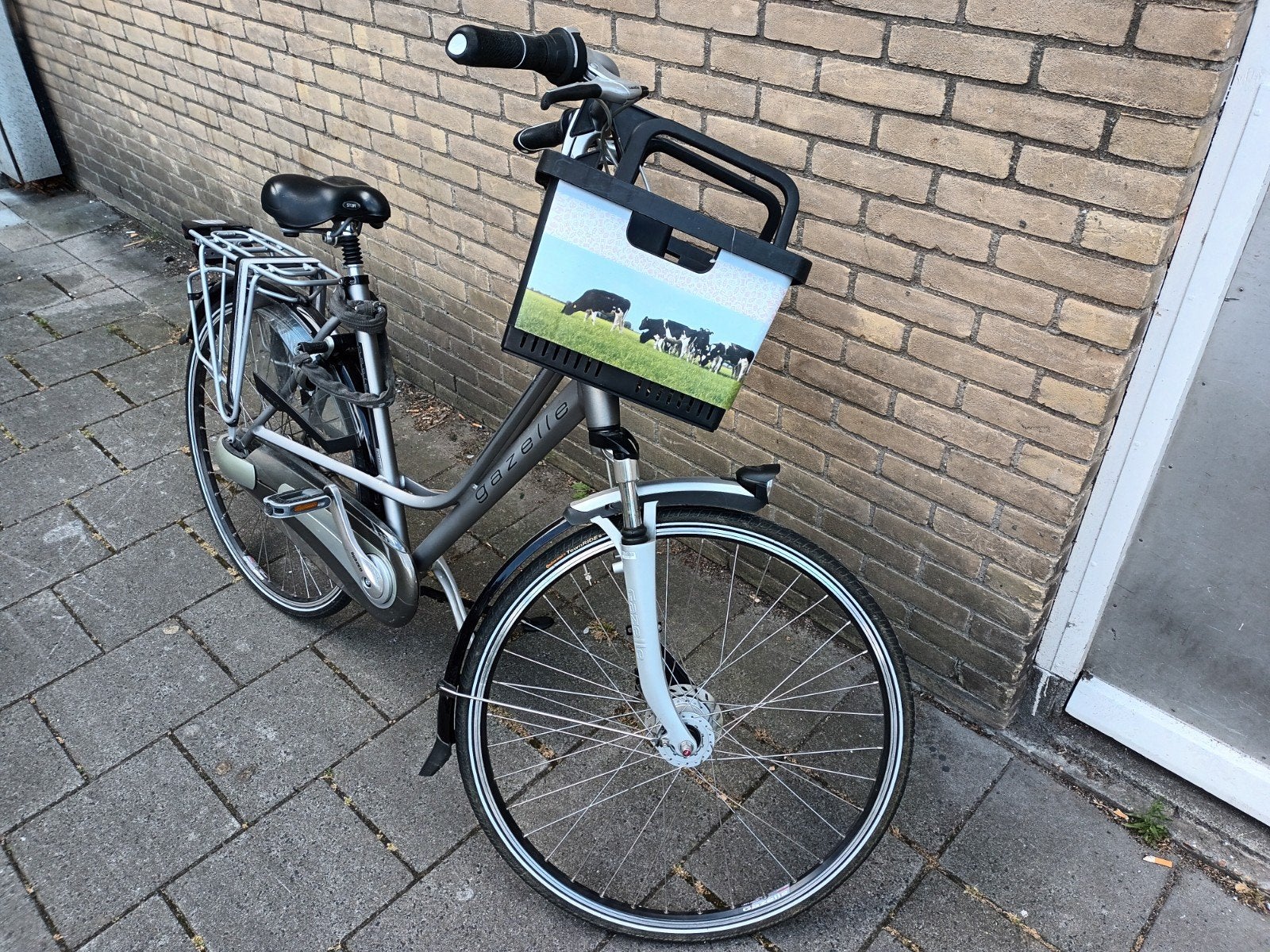 oa fiets mand / bak / krat koeien - 2x axa kabelslot - pomp, Ophalen, Zo goed als nieuw