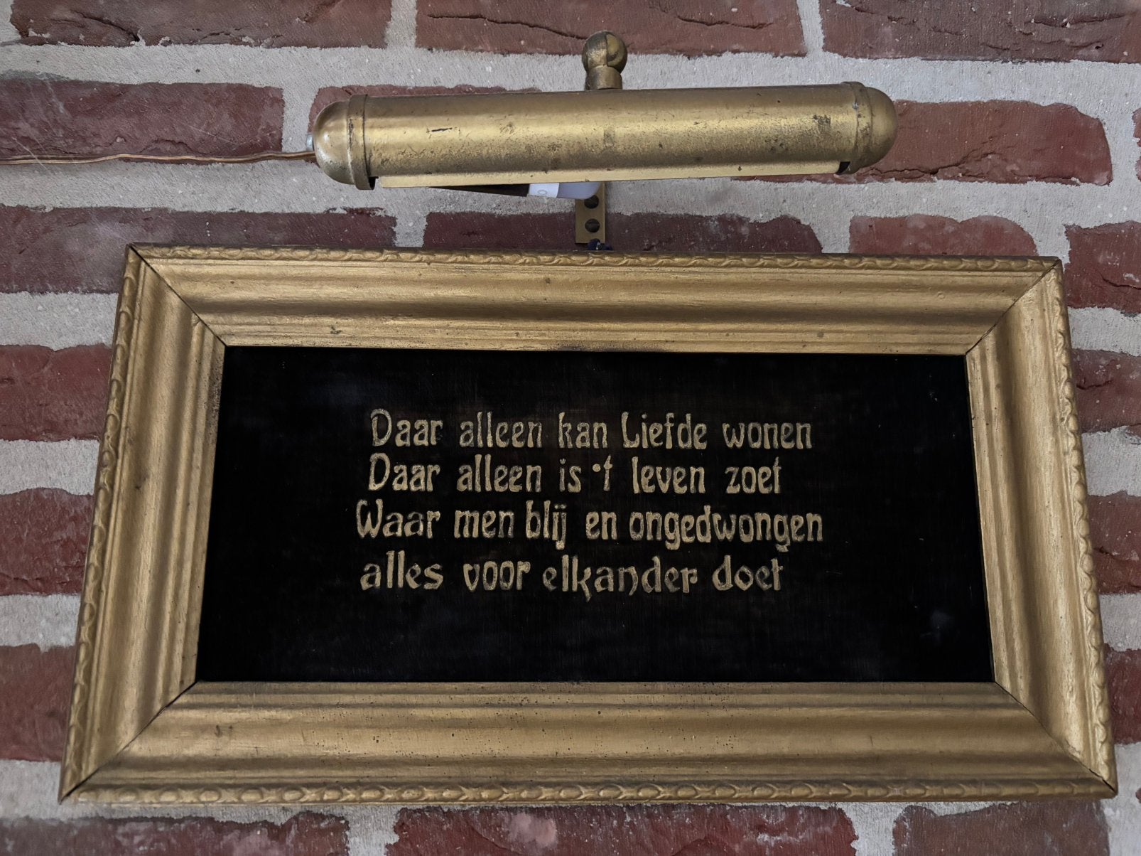 Oude lijst met spreuk, Ophalen, Zo goed als nieuw
