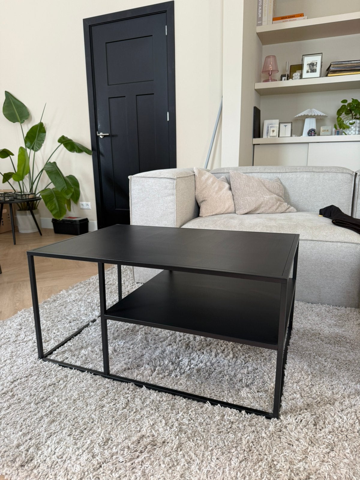 Salontafel zwart, Huis en Inrichting, Ophalen, 50 tot 100 cm, Zo goed als nieuw, Metaal