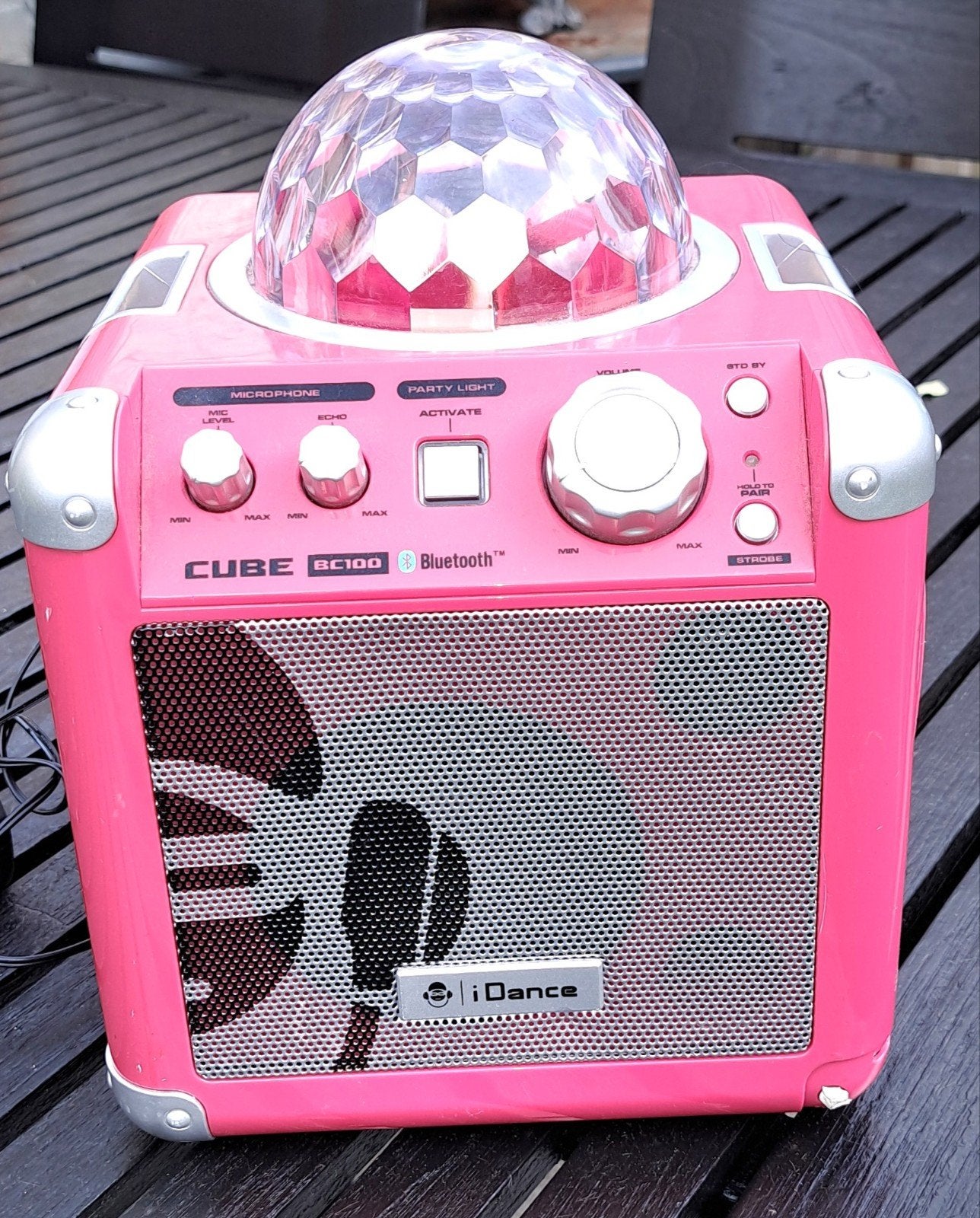 iDance Cube BC100 Bluetooth Box met Discolicht - Roze, Ophalen, Gebruikt
