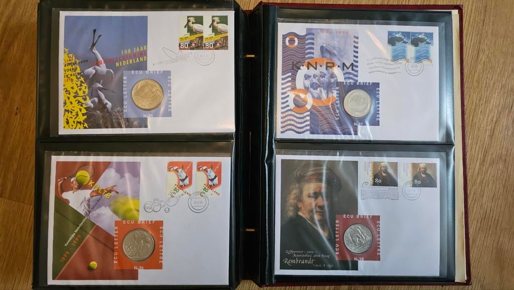 43x ECU brieven in album, Postzegels en Munten, Ophalen of Verzenden, Onbeschreven, Nederland