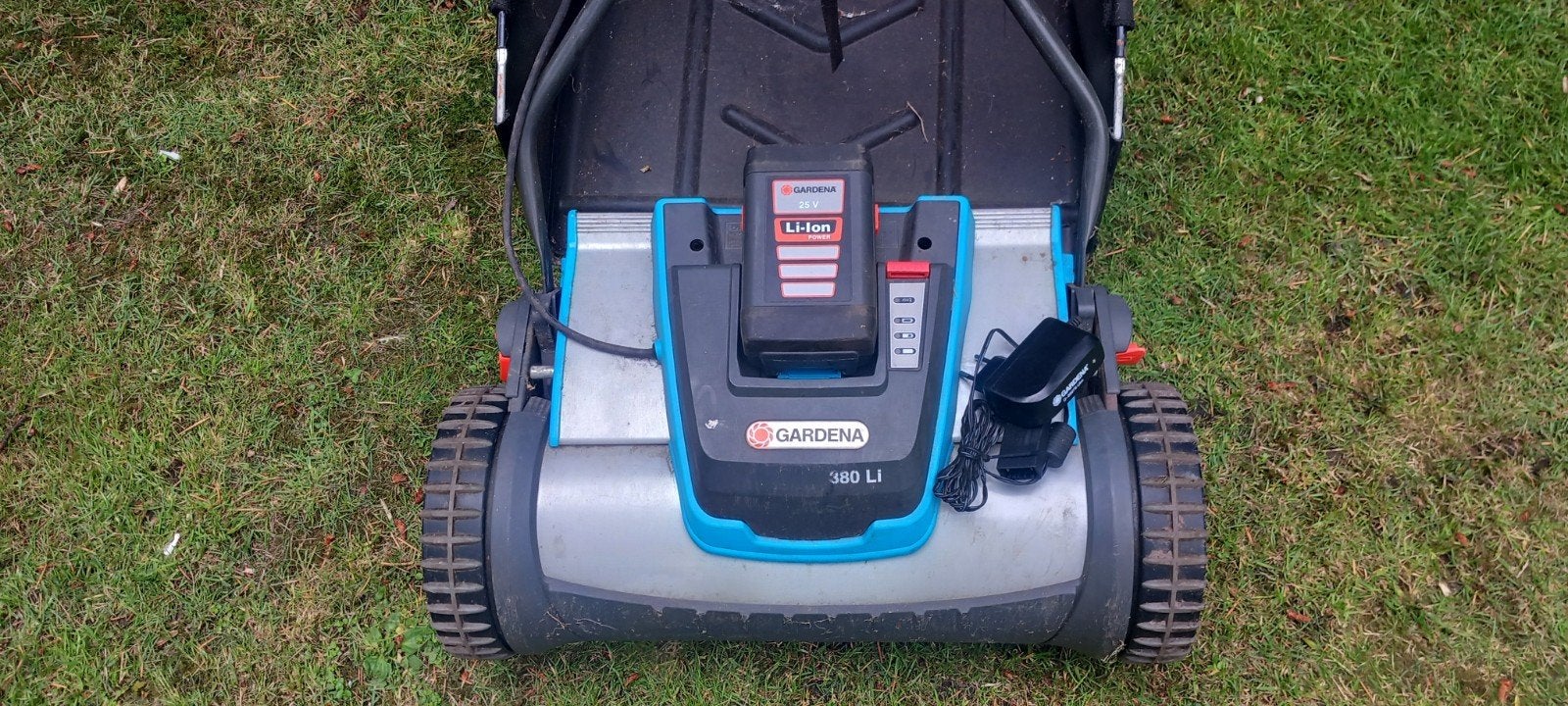 Gardena 380 Li Accu-grasmaaier (accu defect), Tuin en Terras, Grasmaaiers, Gebruikt, Accu-grasmaaier, Ophalen of Verzenden, Opvangzak