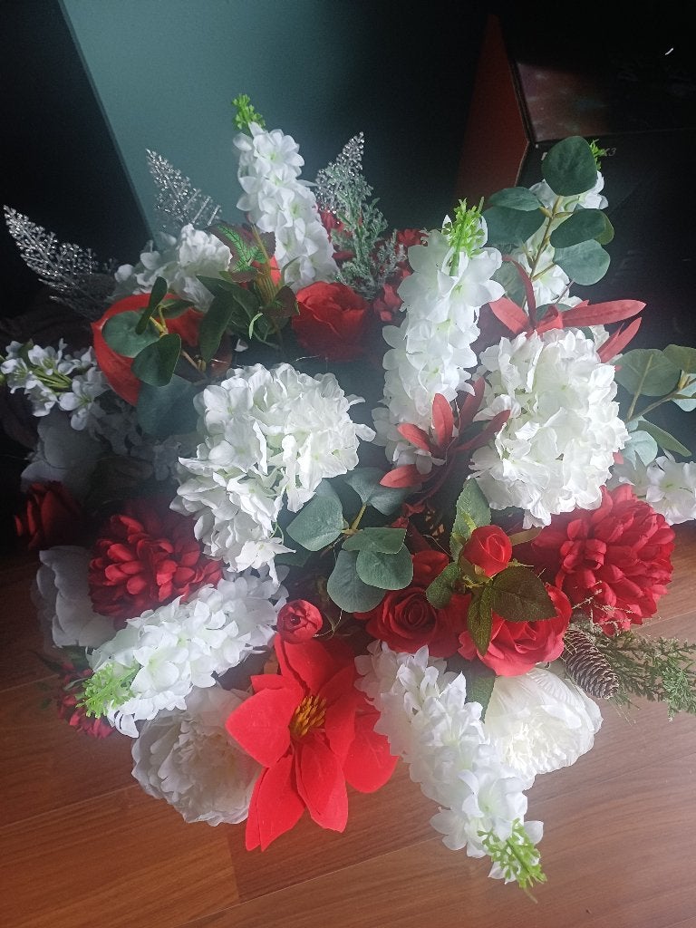 (Kerst) kunst bloemen boeket, Ophalen, Binnen, Kunstbloem, Nieuw