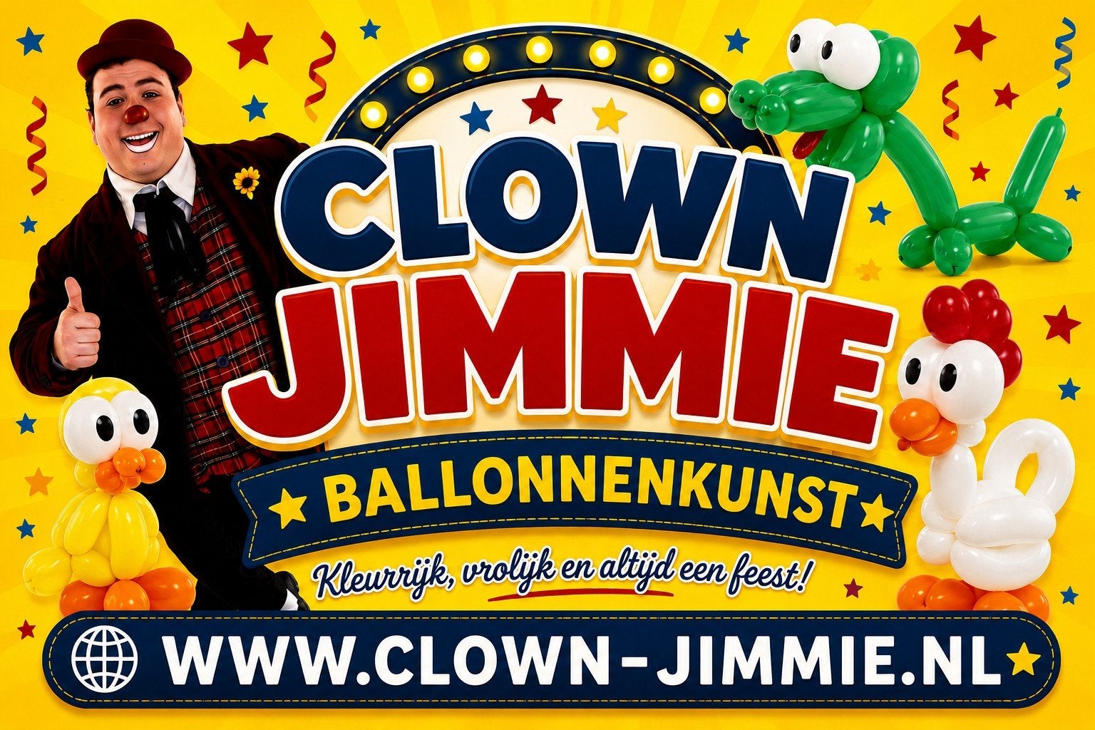 Kinderfeestje?| Clown Jimmie boeken! | Premium Ballonfiguren, Diensten en Vakmensen, Clowns of Entertainers