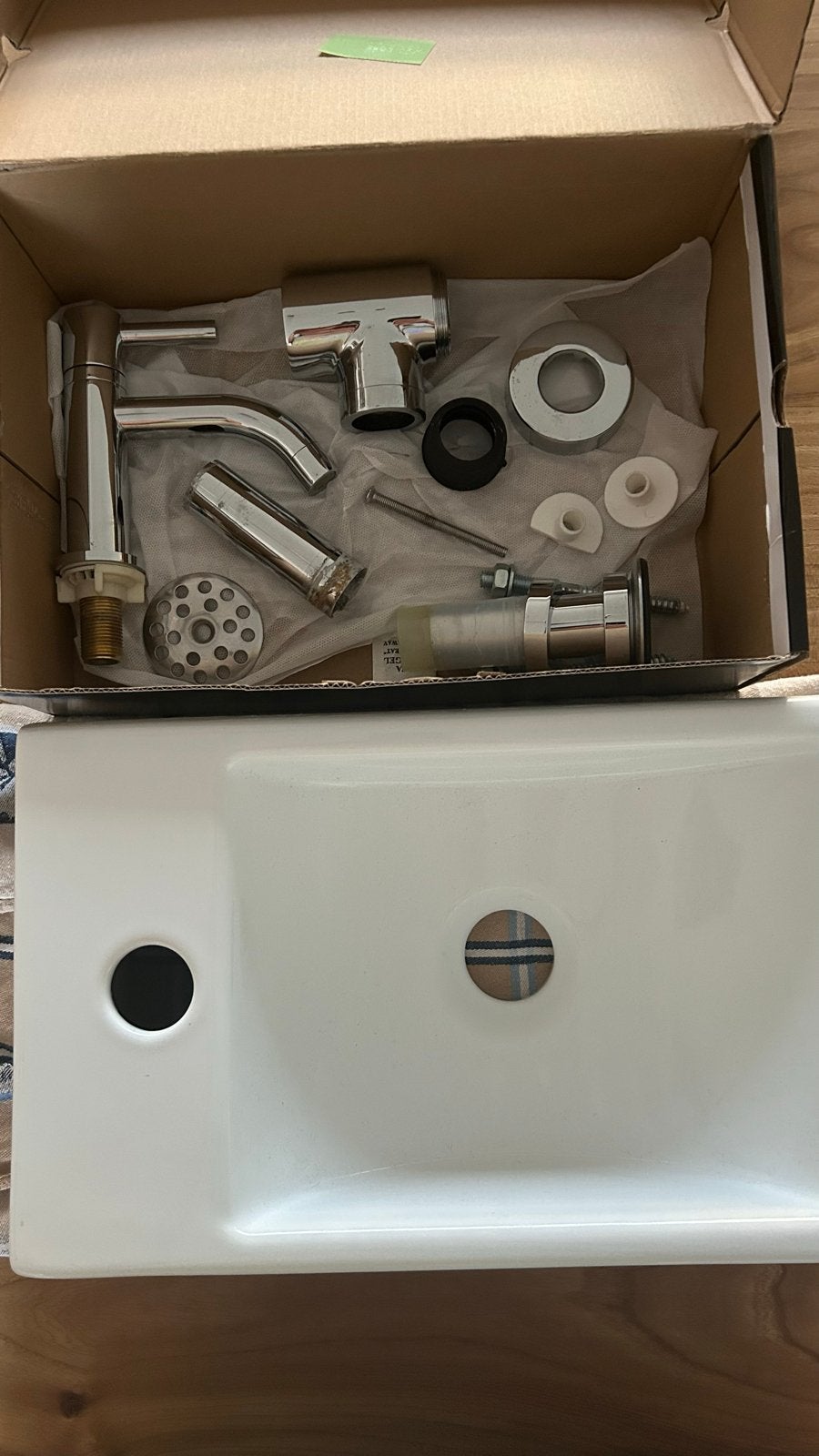 Fonteinset met kraan en afvoerplug, Doe-het-zelf en Verbouw, Ophalen of Verzenden, Nieuw, Chroom, Wastafel