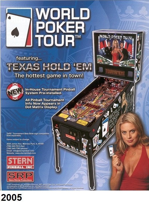 STERN FLIPPERKAST, World Poker Tour, originele folder 2005, Verzamelen, Stern, Ophalen of Verzenden, Flipperkast, Nieuw