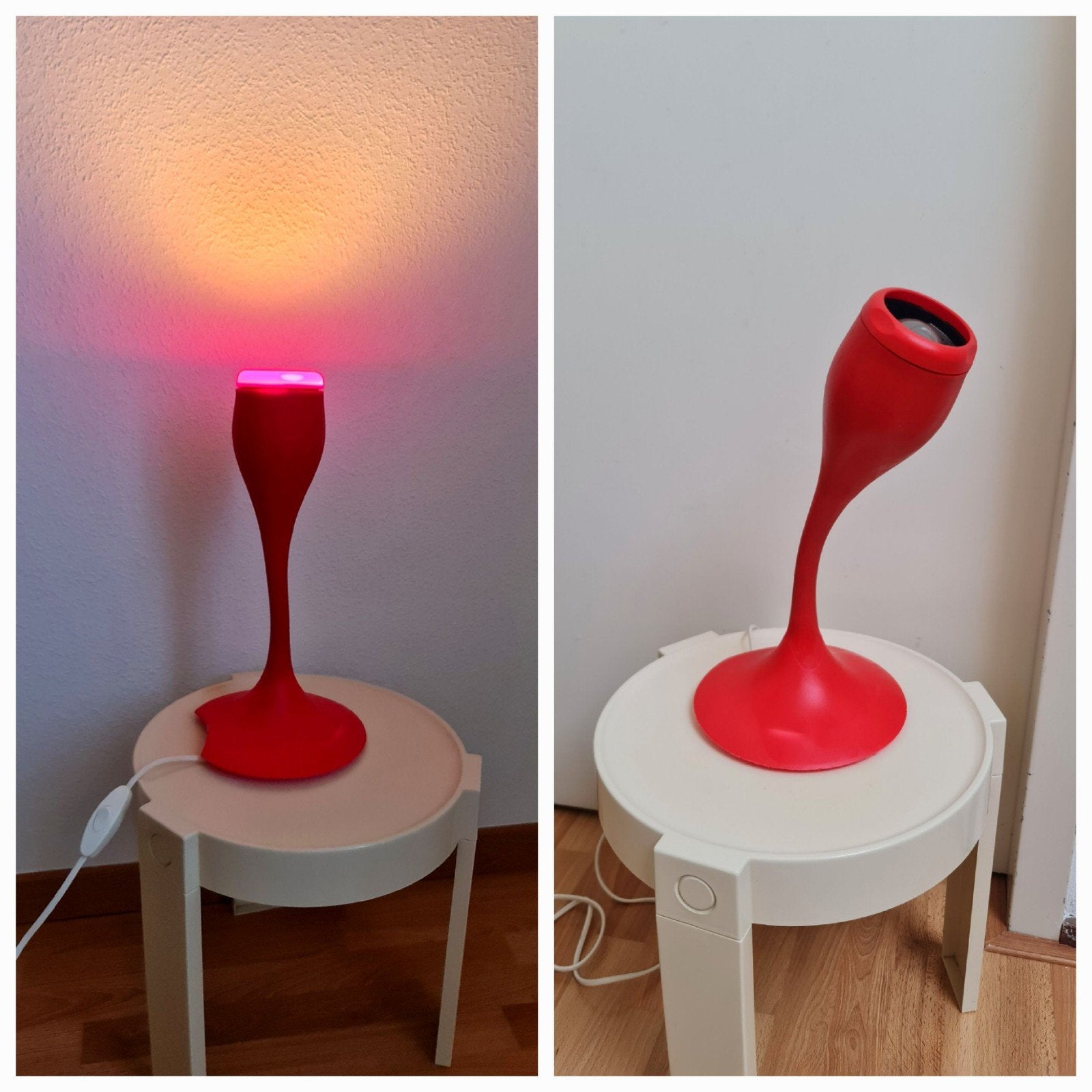 Ikea tafellamp of wandlamp Flamma vintage rood glas vorm, Ophalen, Gebruikt, Rood, Inclusief lichtbron