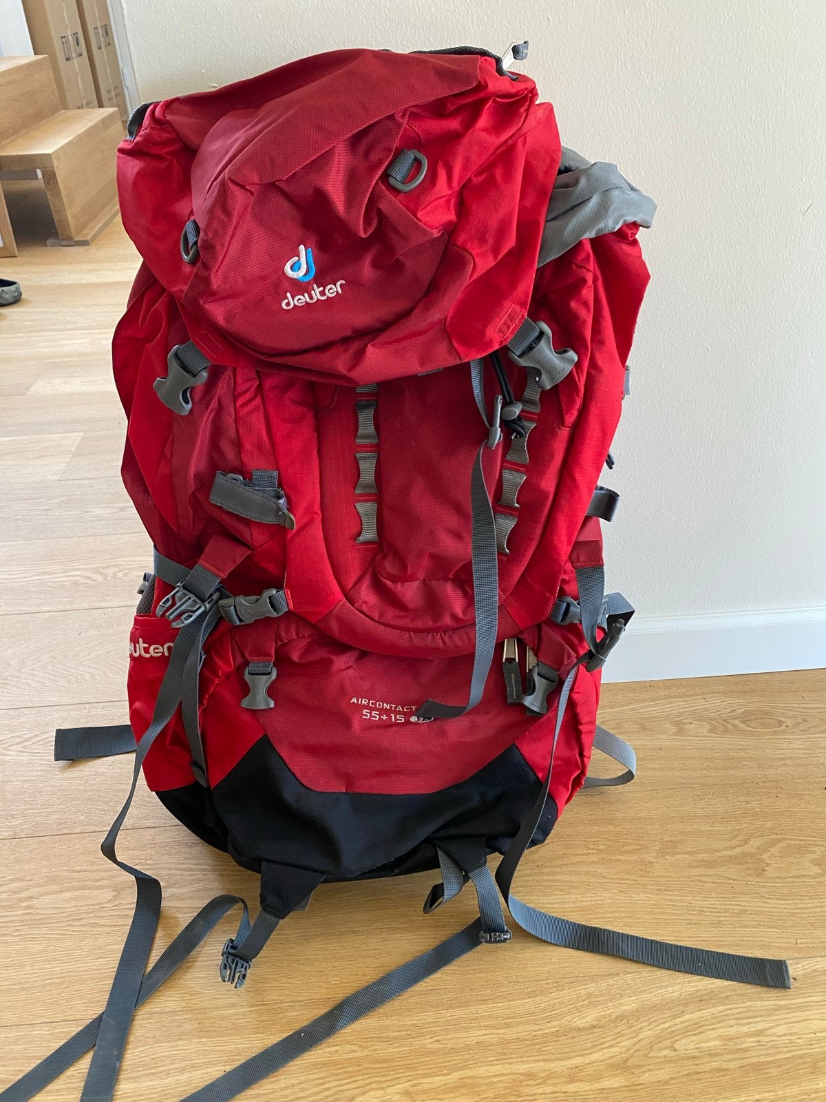 Deuter Aircontact Pro 55 + 15 al. - Zo goed als nieuw!, Sport en Fitness, Bergsport en Wandelen, Ophalen, Zo goed als nieuw, Rugzak