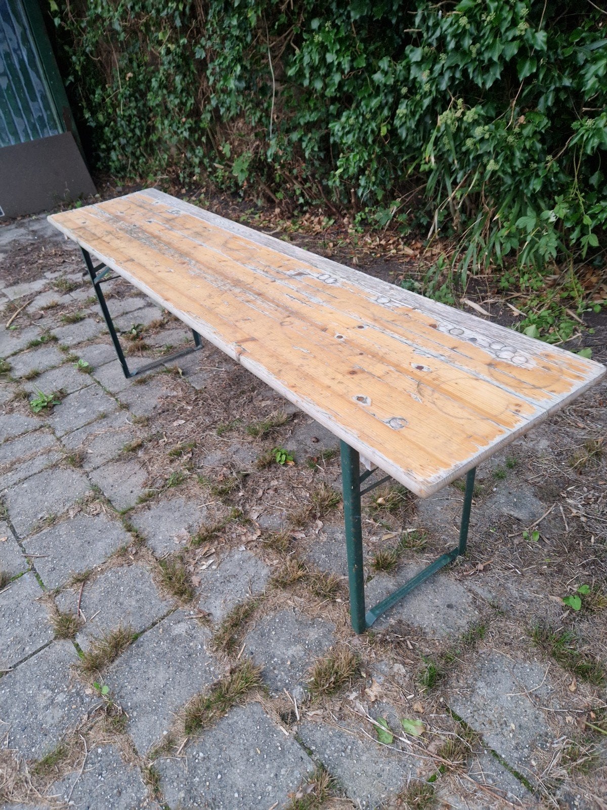 GEZOCHT 2 BIERTAFELS L 220CM BR 50 CM HOOG 75 CM, Ophalen, Rechthoekig, Hout