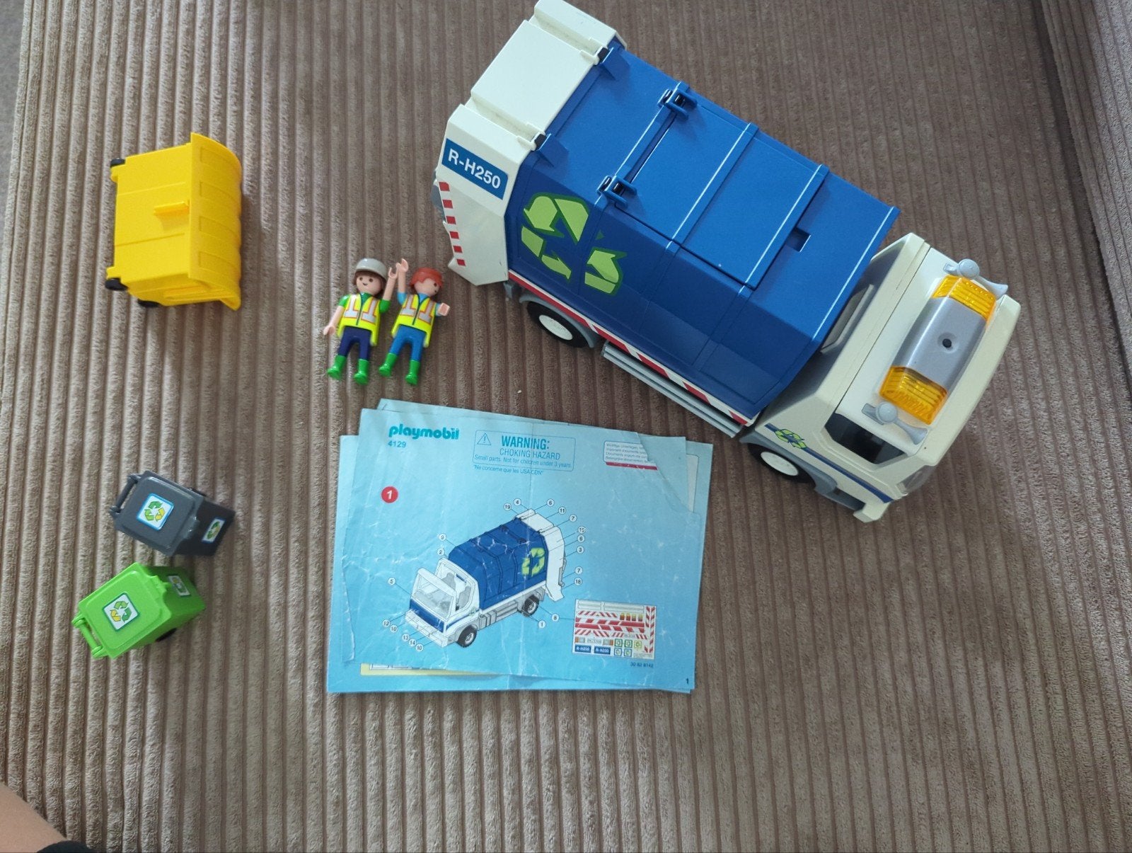 Playmobil vuilniswagen met poppetjes en containers, Ophalen, Gebruikt