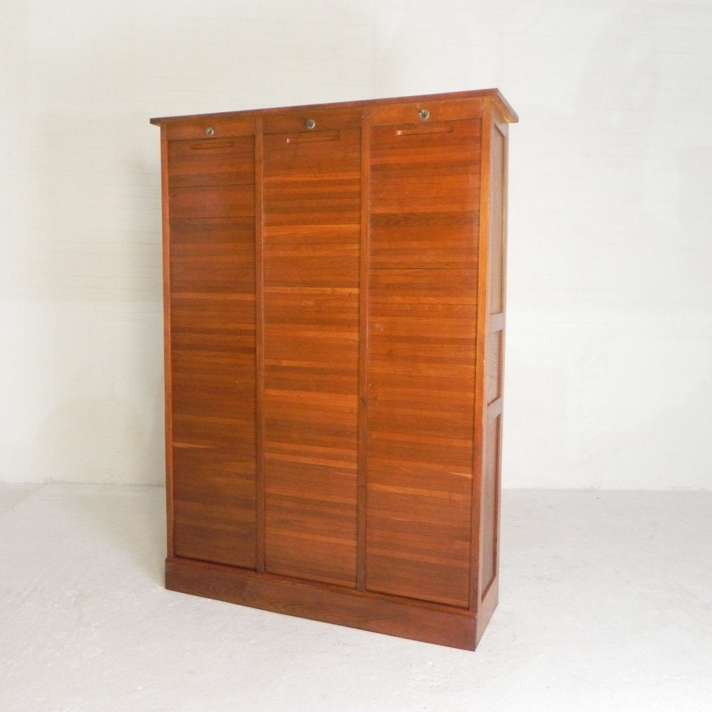 Eiken rolluikkast met 3 luiken, 180 cm hoog, jaren 50, Gebruikt, -, -, Ophalen of Verzenden