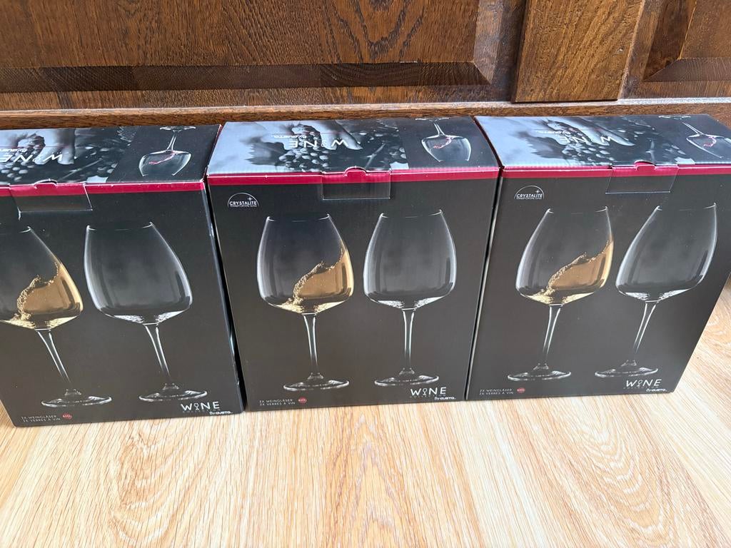 BY GUSTO Witte Wijnglazen - Nieuw in Verpakking, Ophalen, Glas, Nieuw, Gusta