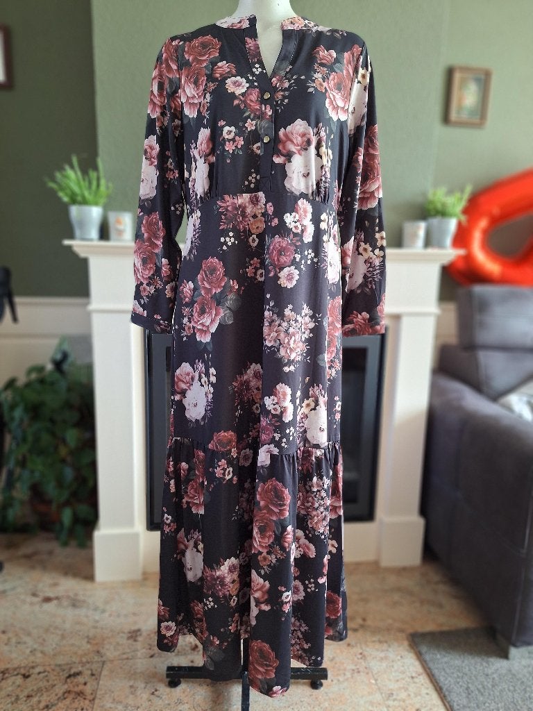 K-Design K Design lange nieuwe bloemen jurk L, K-design, Maat 42/44 (L), Nieuw, Ophalen of Verzenden