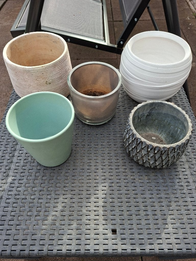 5 x bloempotten, Tuin en Terras, Rond, Nieuw, Ophalen of Verzenden, Aardewerk