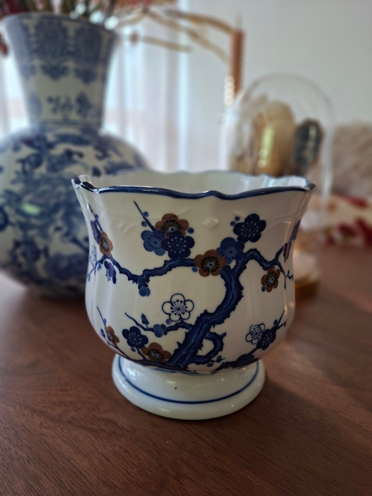 Vintage Azeatische bloempot met bloesem, Ophalen