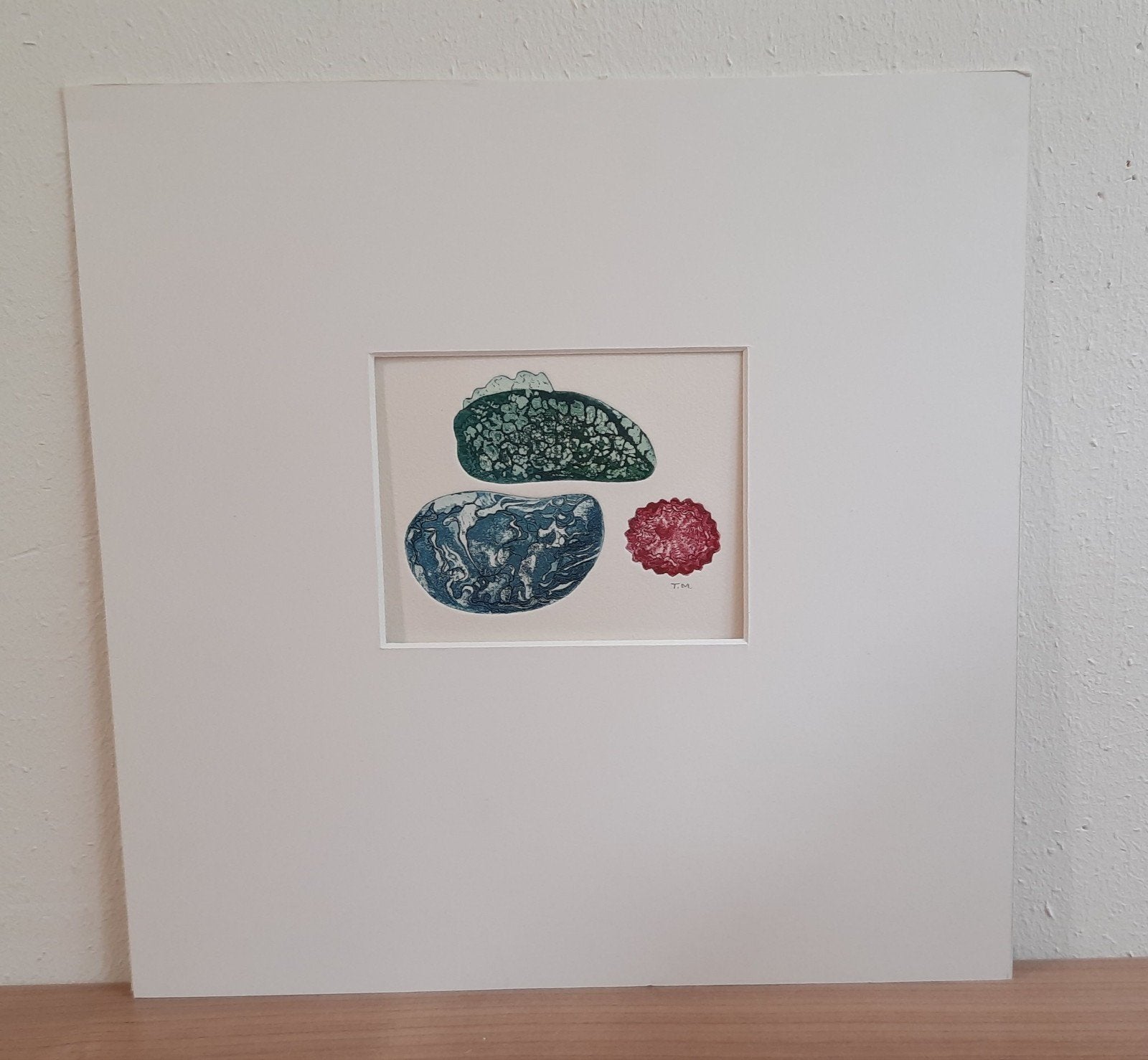 Kleurenets van T. M., oplage onbekend, in passepartout, Antiek en Kunst, 2000 tot heden, Ets, Ophalen of Verzenden, 14 cm