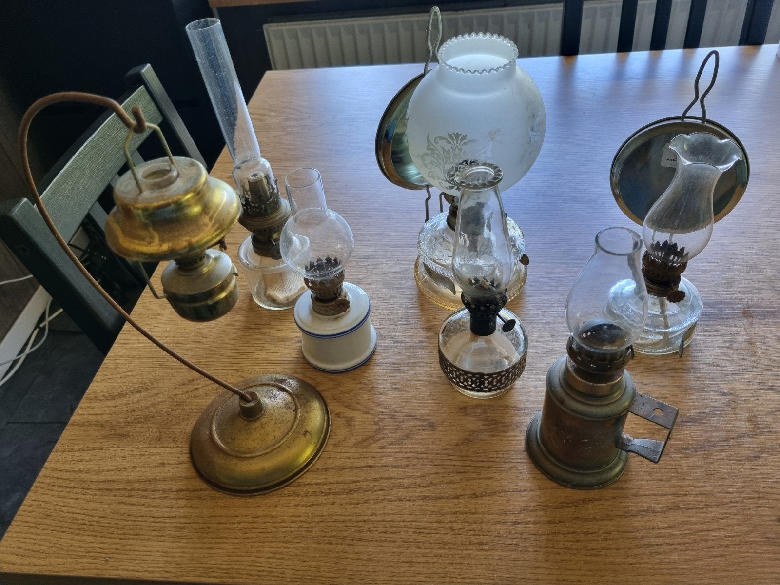 Diverse antieke olielampen en petroleumlampen, Ophalen of Verzenden