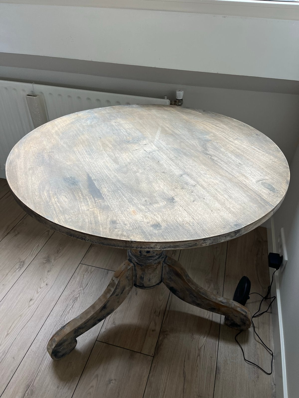 Ronde houten tafel - wijntafel - Aura Peperkorn, Ophalen, Gebruikt, 100 tot 150 cm, 75 cm of meer