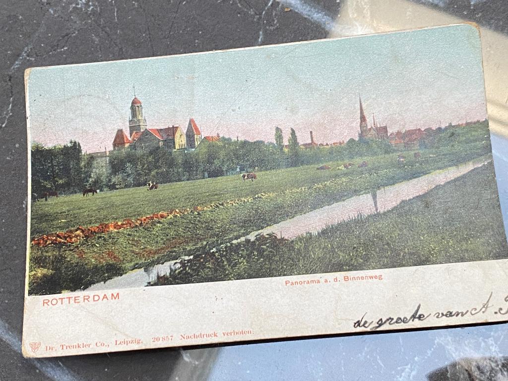 Zeer vroege ansichtkaart van Rotterdam (Binnenweg) ca.1904, Ophalen of Verzenden, Voor 1920, Gelopen, Zuid-Holland