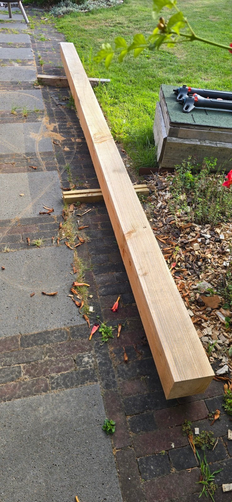 1 balk van 4 meter Douglas fijnbezaagd 15x15 - Nieuw en Onbe, Ophalen, Nieuw, Balk, Overige houtsoorten