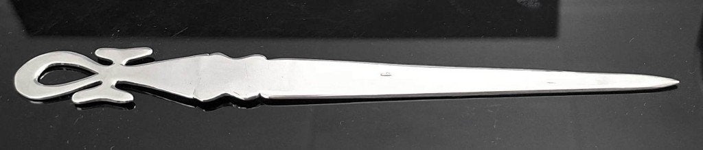 Prachtige Antieke Egyptische Zilver Ankh Briefopener Ca 1920, Ophalen of Verzenden, Zilver