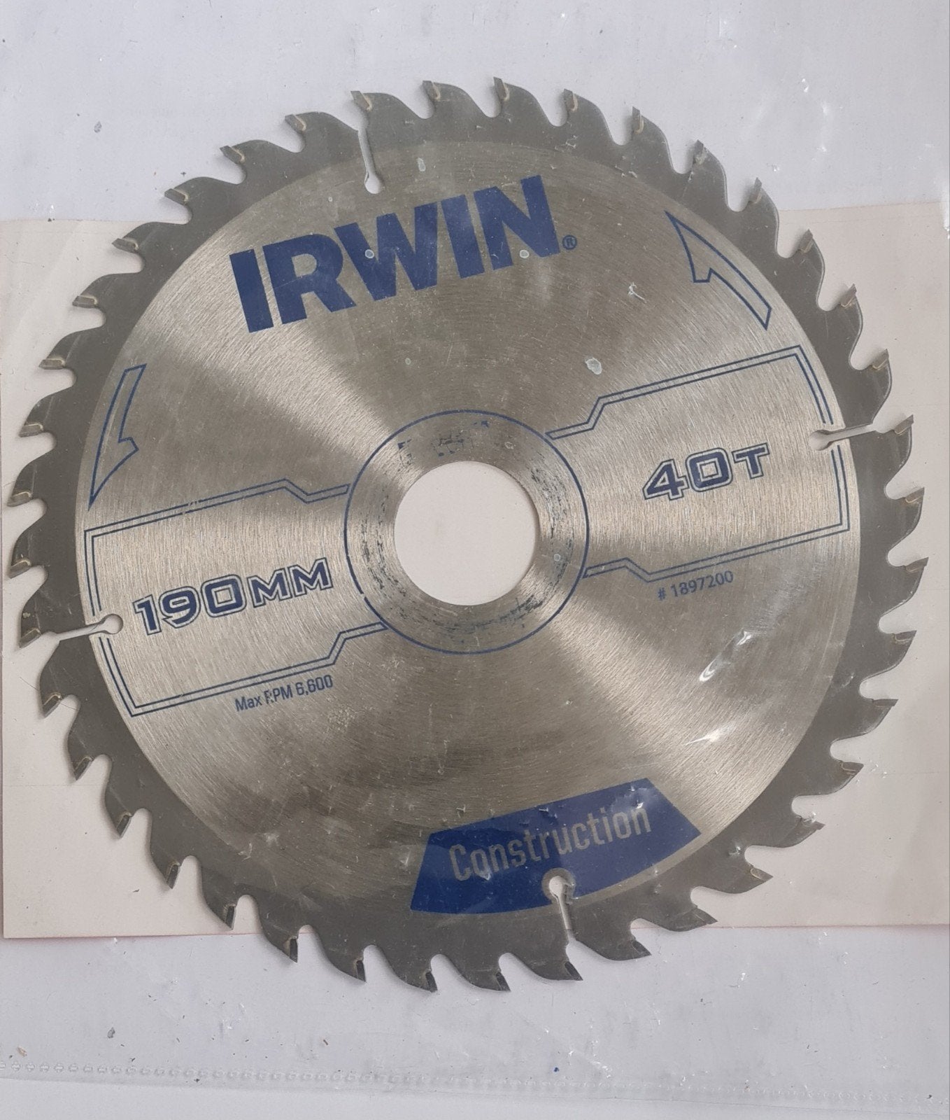 IRWIN Cirkelzaagblad 190mm 40T, Cirkelzaag, 70 mm of meer, Nieuw, 1200 watt of meer