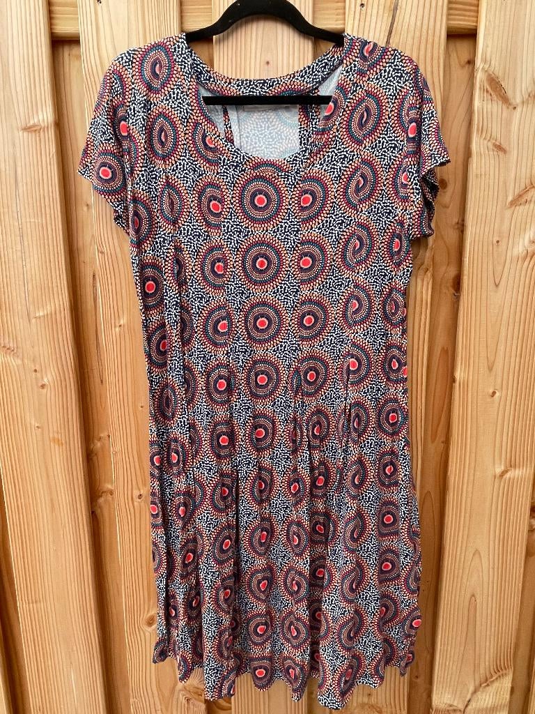 ZGAN Vrolijke zomerjurk Anna & Lena, mt XL, hoofdkleur blauw, Kleding | Dames, Maat 46/48 (XL) of groter, Zo goed als nieuw, Knielengte