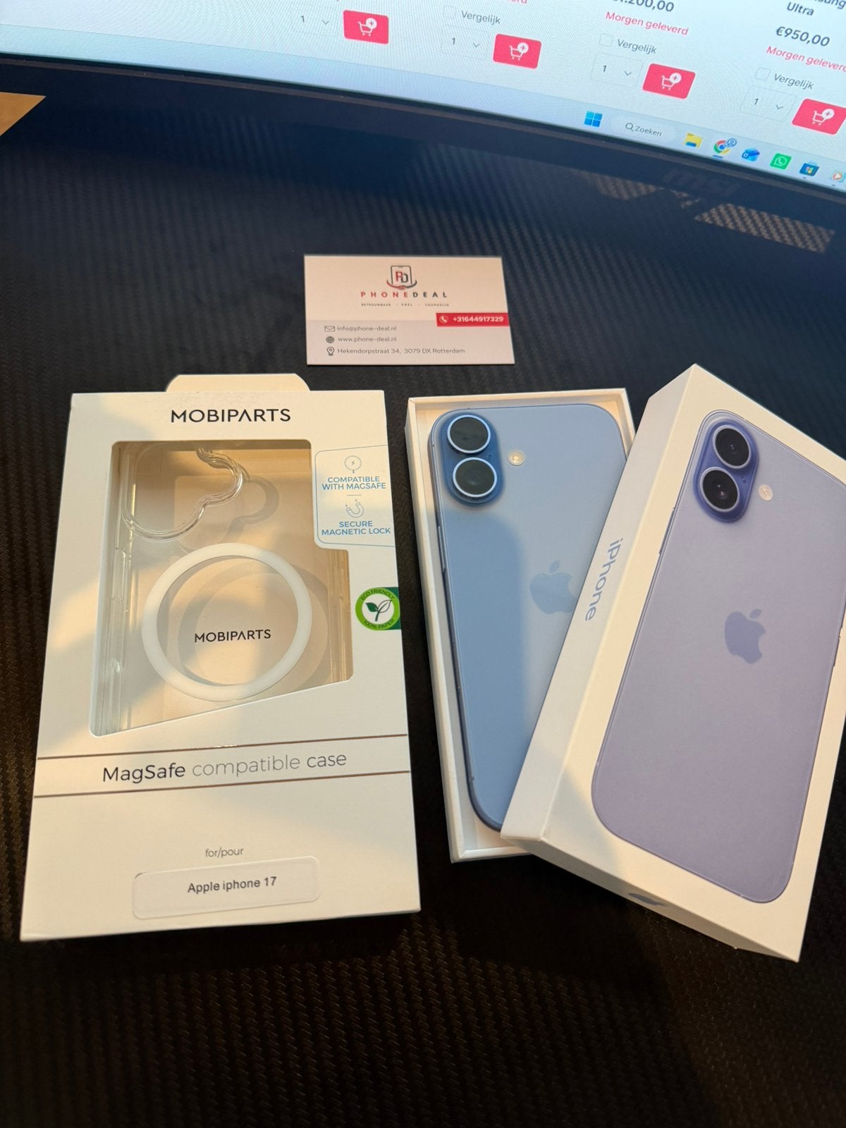 iPhone 17 256GB blauw Nieuw en Ongebruikt, Factuur  Garantie, 256 GB, Apple, Apple, Blauw