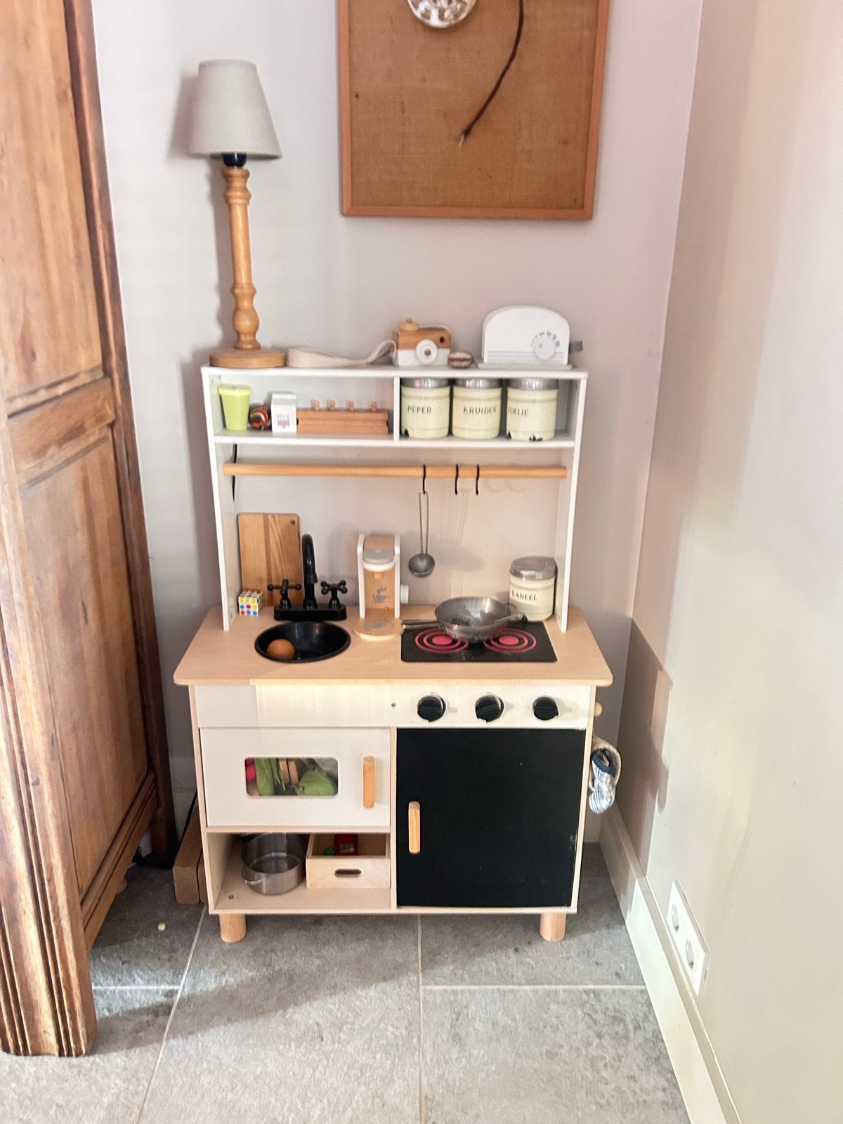 Houten speelkeuken met accessoires, Ophalen, Gebruikt, Hout, Speelkeuken