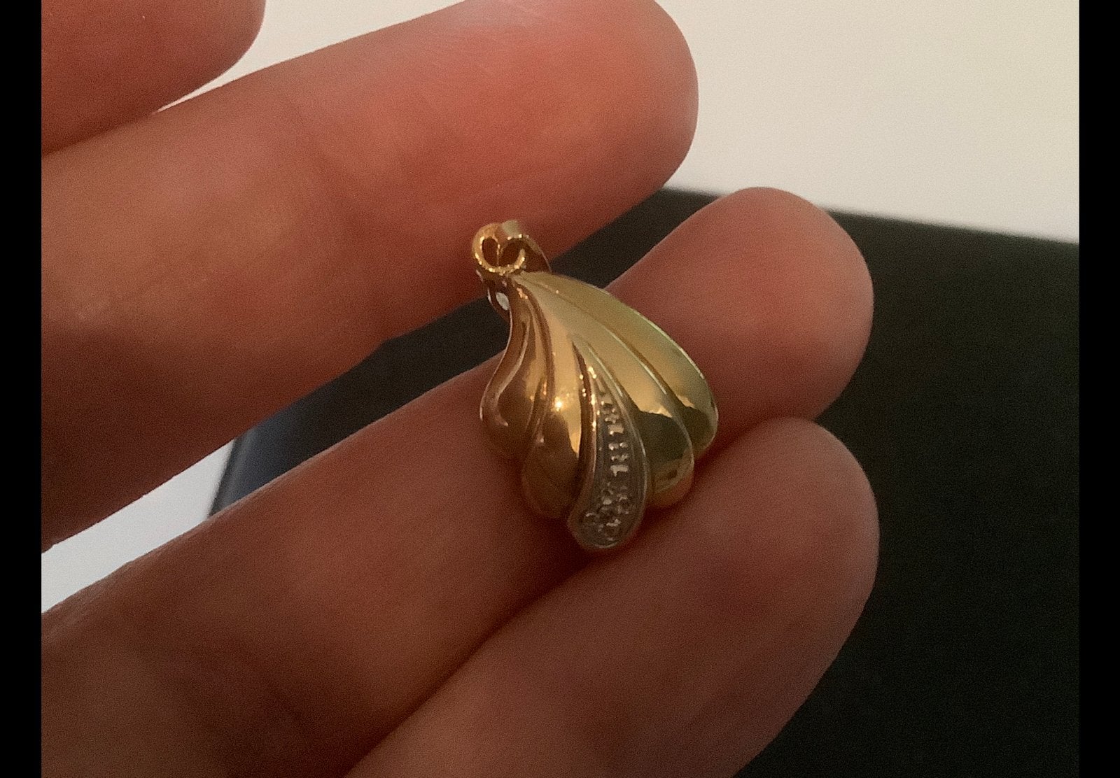 Prachtige vintage gouden Kettinghanger hanger Briljant 14 k, Verzenden, Zo goed als nieuw, Goud, Goud