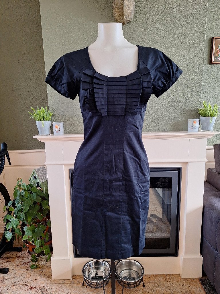 Ted Baker LBD little black dress zwarte jurk 1 S 36 jurkje, Verzenden, Zwart, Zo goed als nieuw, Knielengte