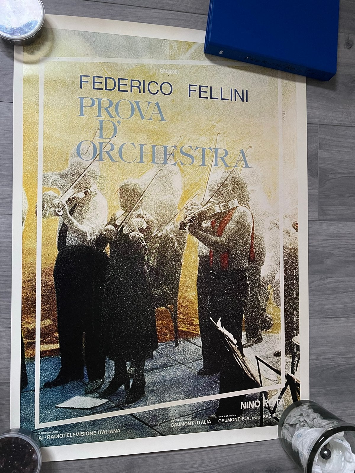 Federico Fellini Prova D'Orchestra Film Poster, Ophalen, A1 t/m A3, Film en Tv, Rechthoekig Staand
